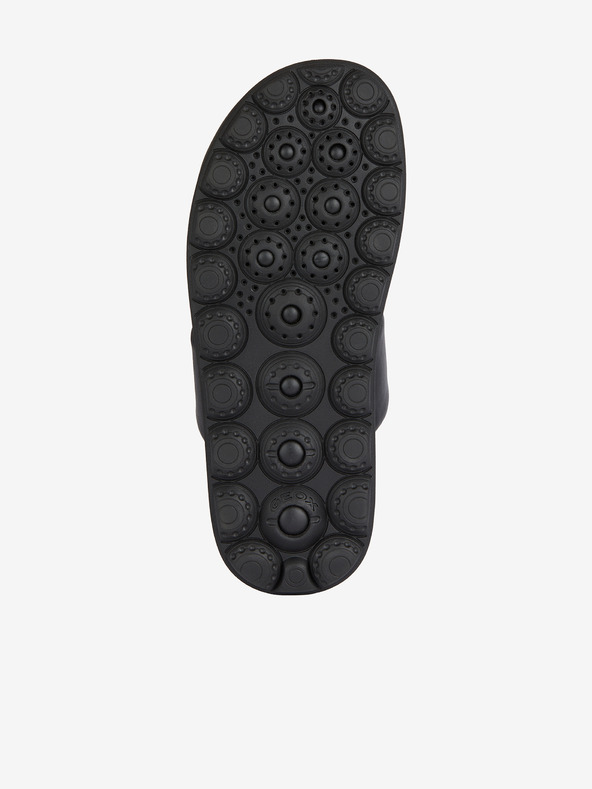 Geox Čierne pánske kožené pantofle Geox Spherica