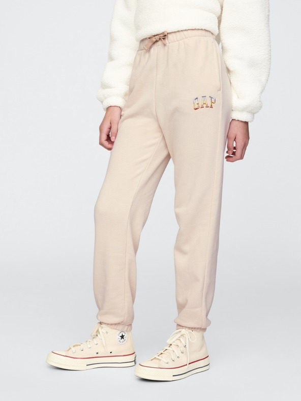 GAP Detské tepláky fleece logo army GAP