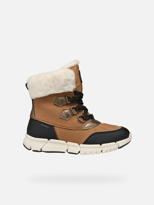 Geox Svetlohnedé dievčenské členkové topánky Geox Flexyper AB