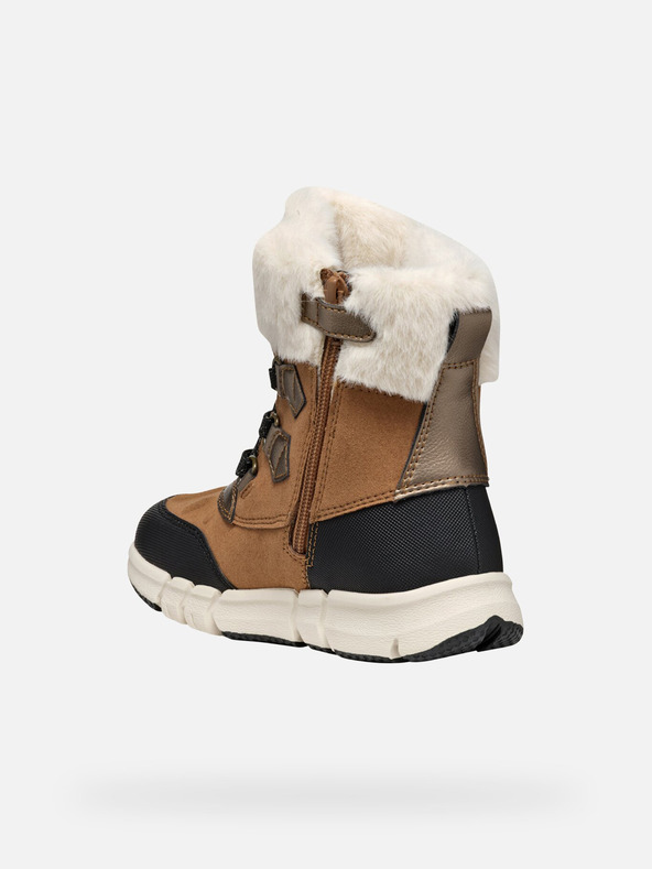 Geox Svetlohnedé dievčenské členkové topánky Geox Flexyper AB