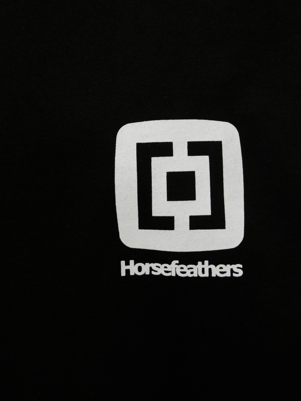 Horsefeathers Čierne pánske tričko s krátkym rukávom Horsefeathers Mini s potlačou loga