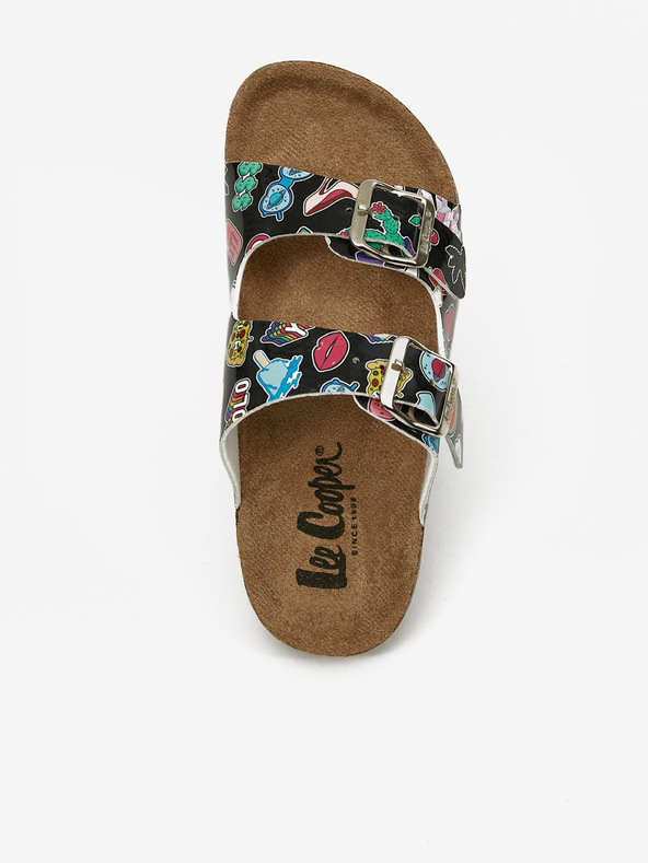 Lee Cooper Čierne dievčenské vzorované papuče Lee Cooper