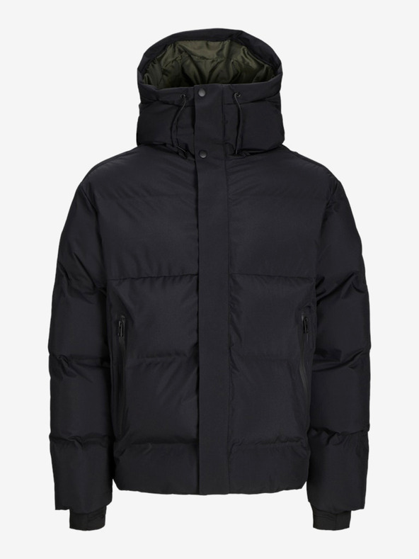 Jack & Jones Čierna pánska zimná prešívaná bunda Jack & Jones Alpha