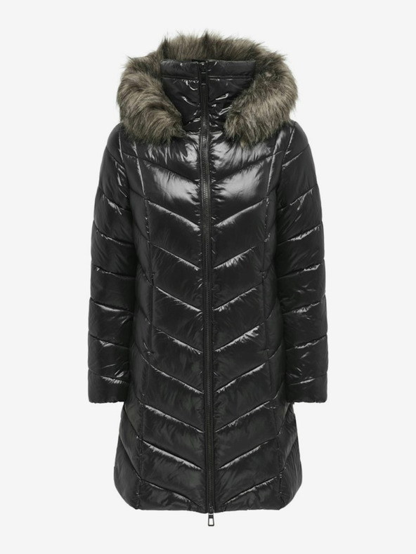 ONLY Čierny dámsky zimný prešívaný kabát ONLY Fever