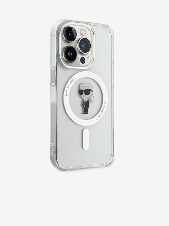 Karl Lagerfeld Karl Lagerfeld IML Ikonik MagSafe Zadný kryt pre iPhone 15 Pro Transparent