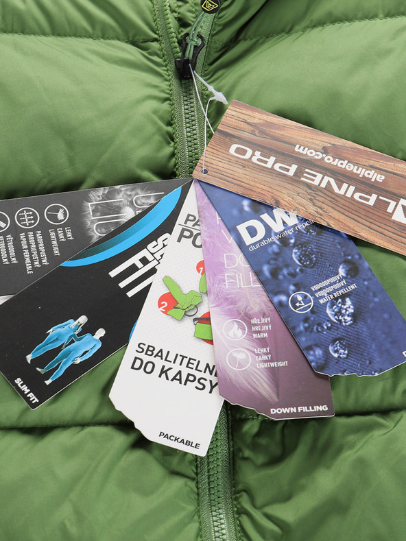 ALPINE PRO Pánska zimná páperová bunda s dwr ALPINE PRO ROGIT treetop