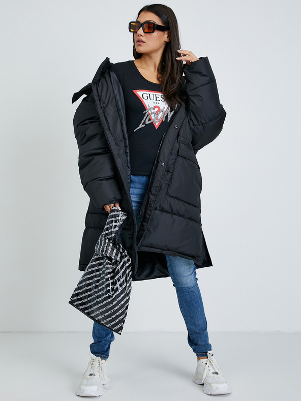 Guess Čierne dámske tričko s dlhým rukávom Guess