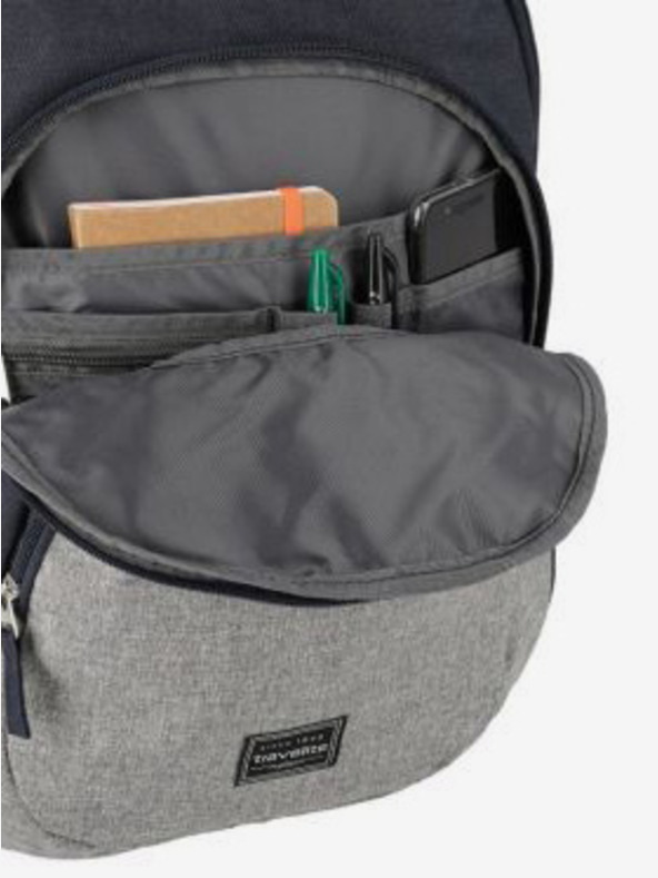 Travelite Tmavomodrý batoh Travelite Basics Melange Navy/grey