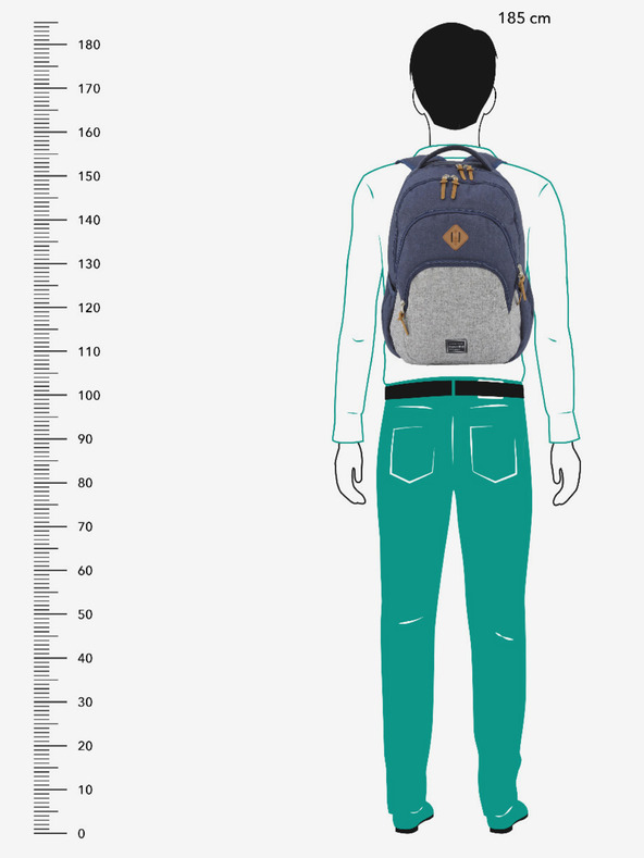 Travelite Tmavomodrý batoh Travelite Basics Melange Navy/grey