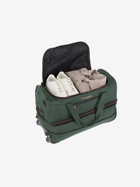 Travelite Tmavozelená taška na kolieskach Travelite Basics S