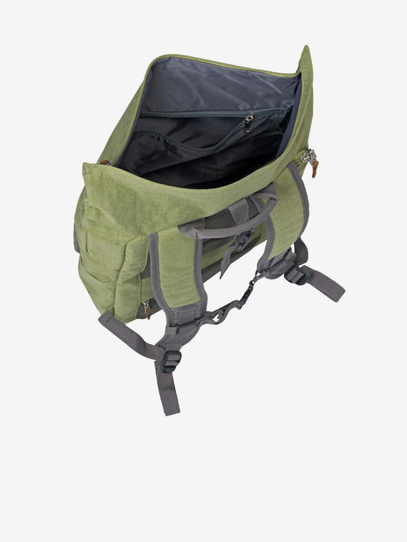 Travelite Šedo-zelený batoh Travelite Basics Roll-up (35 l)