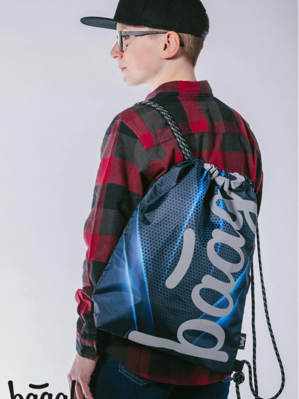 BAAGL  Čierna taška skate bluelight Baagl