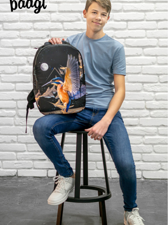 BAAGL  Čierny batoh Baagl eARTh - Kingfisher od Caer8th