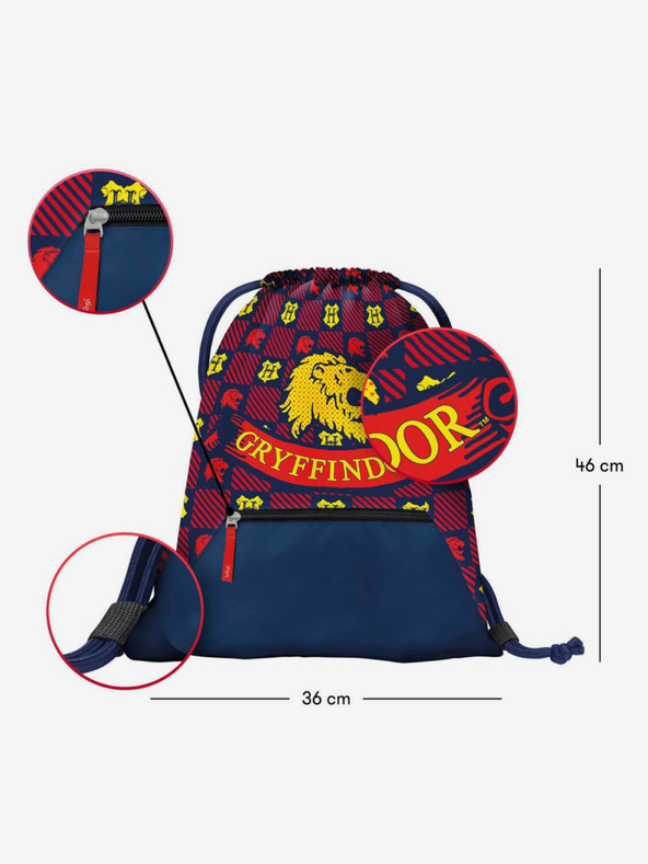BAAGL  Červená a modrá taška Baagl Harry Potter Nebelvír s vreckom
