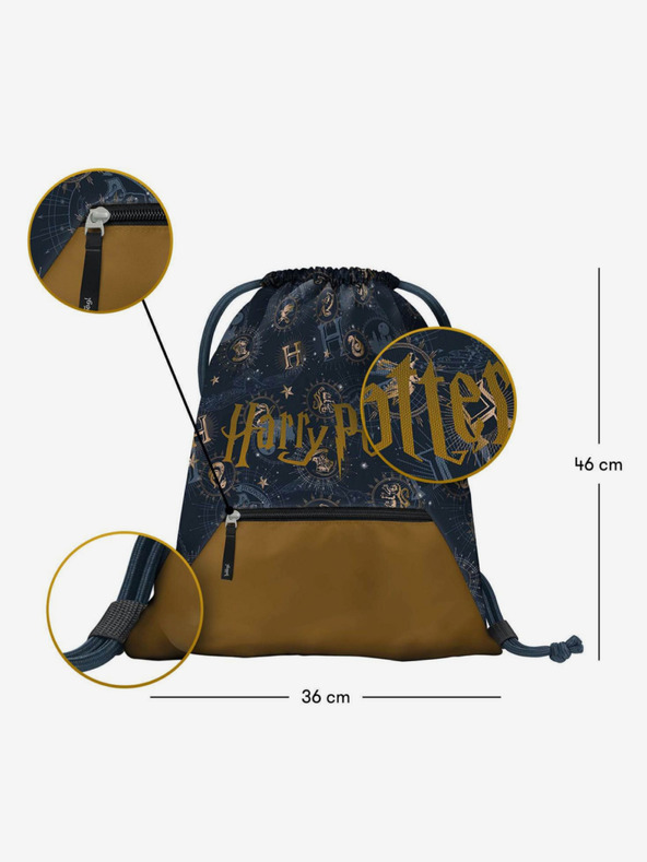 BAAGL  Čierna taška s vreckom Baagl Harry Potter Bradavice