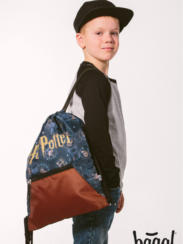 BAAGL  Čierna taška s vreckom Baagl Harry Potter Bradavice