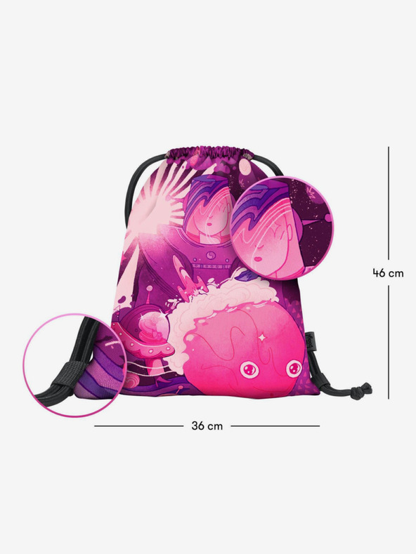 BAAGL  Ružová taška Baagl eARTh - Ufo by Mára Čmára