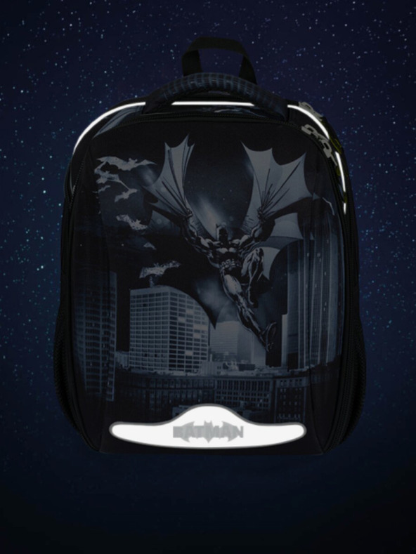 BAAGL  Čierna školská taška Baagl Shelly Batman Dark City