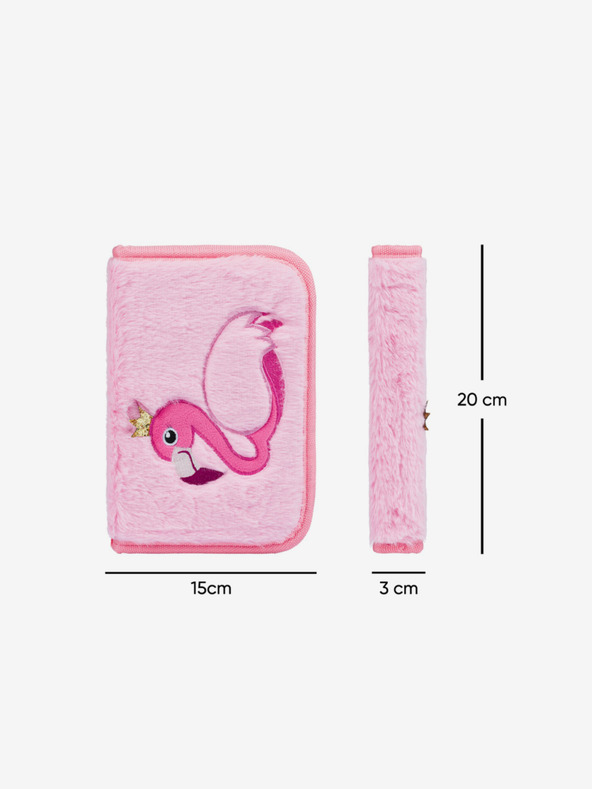 BAAGL  Ružový školský jednoposchodový peračník Baagl Flamingo