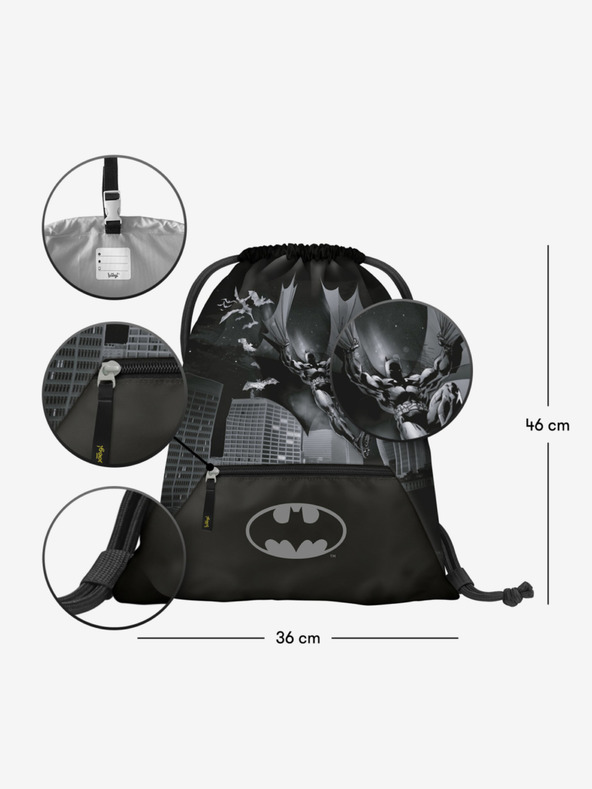 BAAGL  Čierna taška s vreckom Baagl Batman Dark City