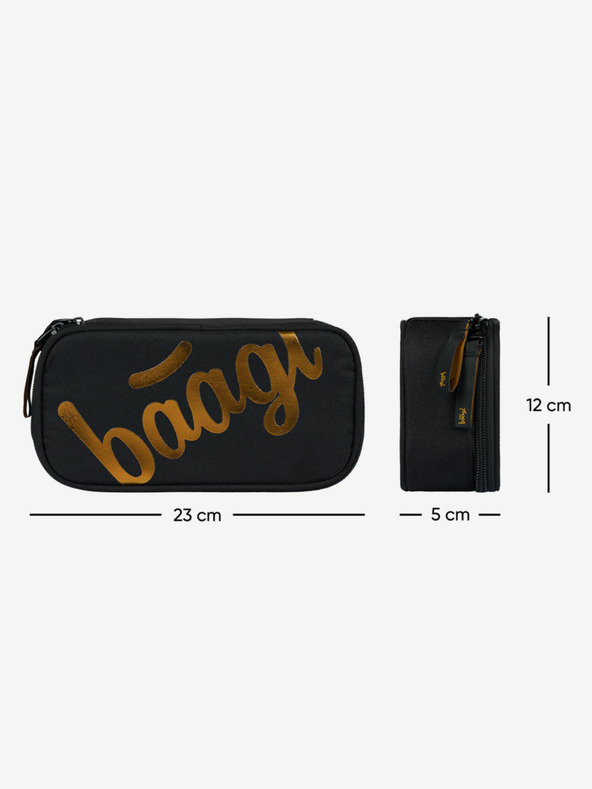BAAGL  Čierny školský set Core - batoh, penál, taška Baagl Metallic Bronze