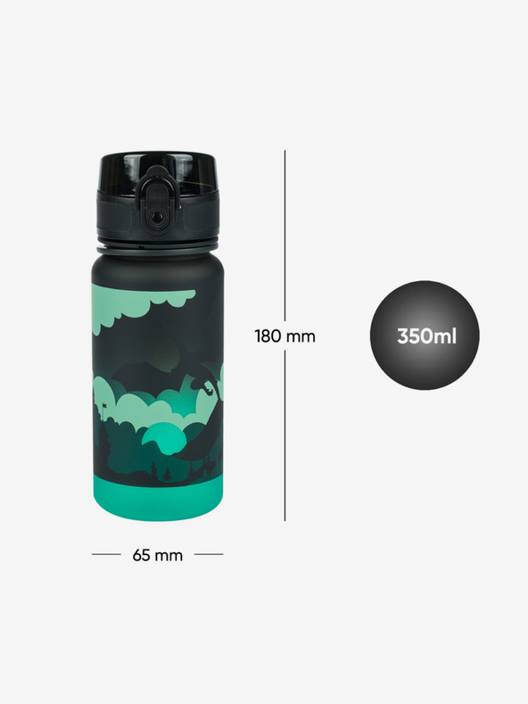 BAAGL  Čierna tritanová fľaša na pitie gradient drak, 350 ml Baagl