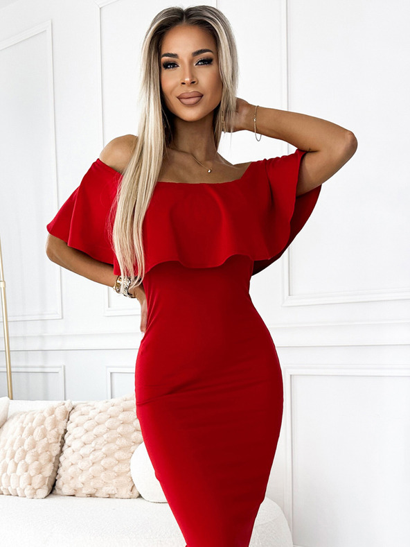 numoco Marbella - španielska chrípka Šaty v tvare ceruzky - červené Numoco