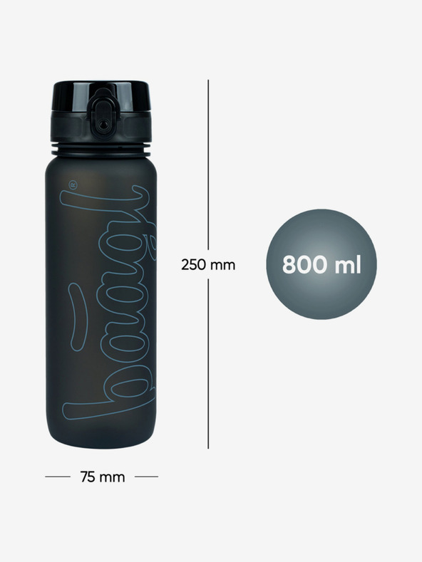 BAAGL  Čierna tritanová fľaša na pitie čierna, 800 ml Baagl