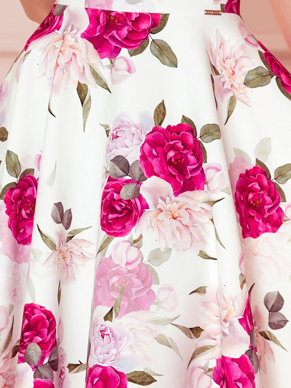 numoco Šaty - srdiečkový výstrih - ruža Numoco