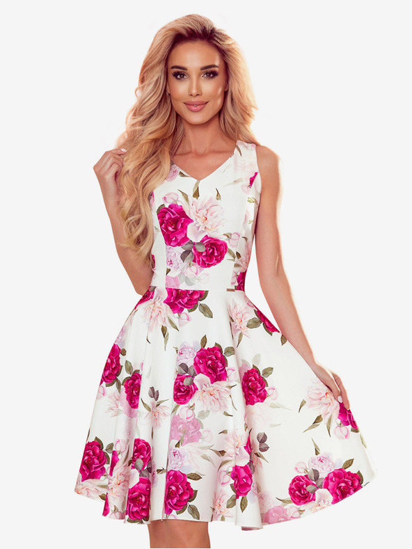 numoco Šaty - srdiečkový výstrih - ruža Numoco