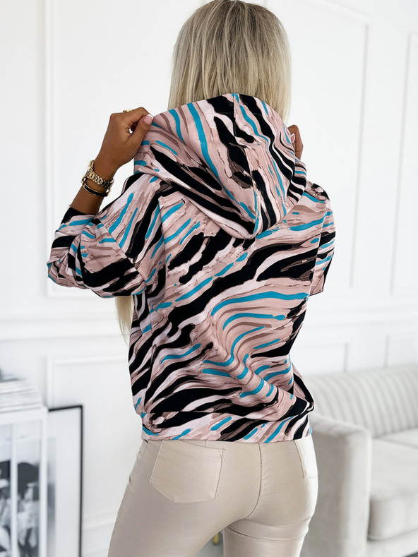 numoco Mikina s klokankou - béžová, čierna a modrá vlna Numoco