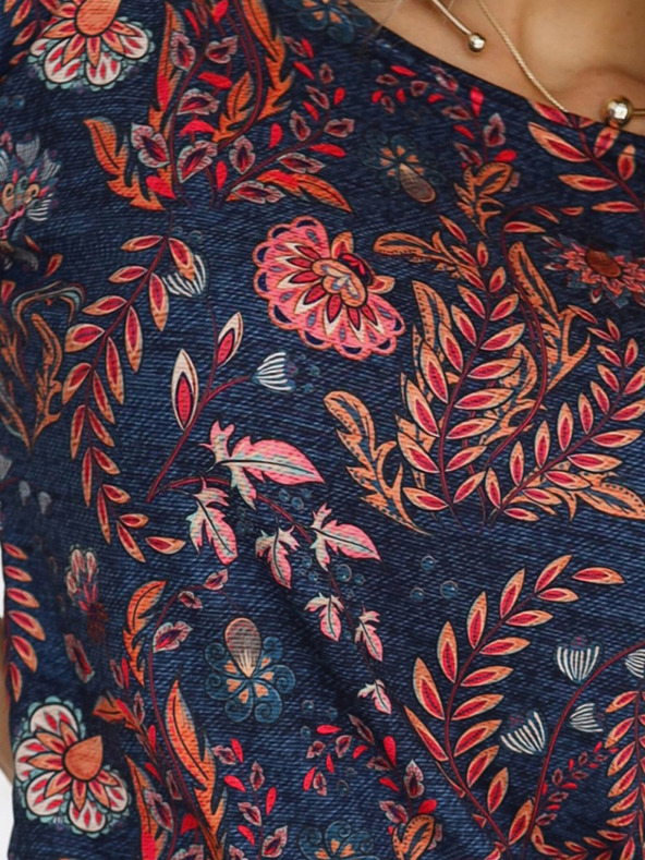 numoco Športové šaty s vreckami - listy na džínsoch Numoco