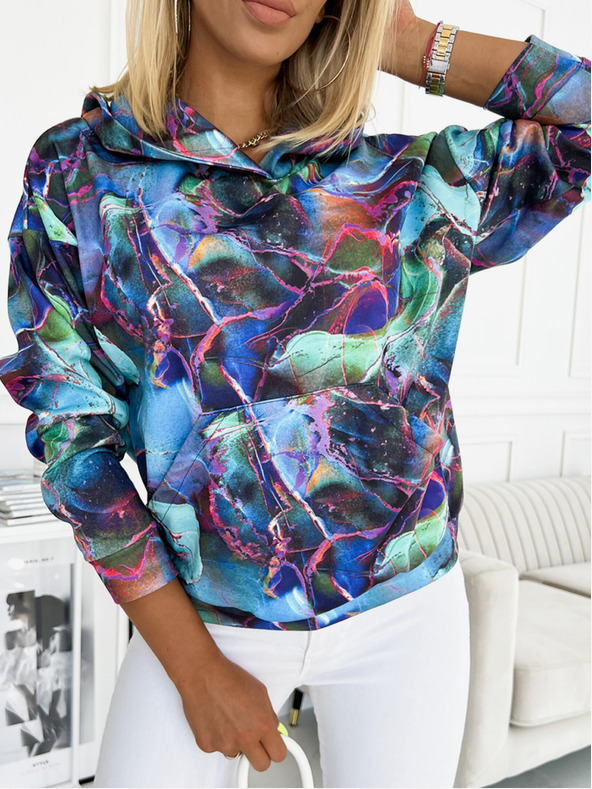 numoco Klokanka s kapucňou - modrá mramorová Numoco