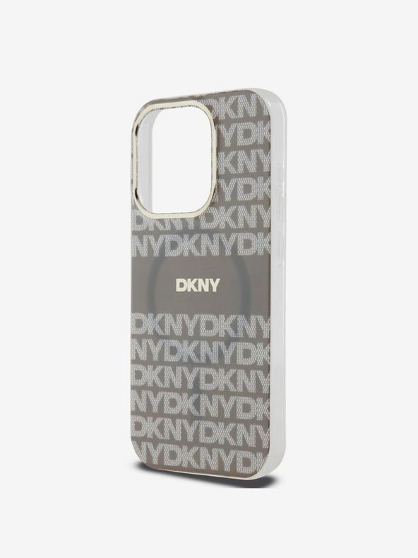 DKNY Zadný kryt PC/TPU Repeat Pattern Tonal Stripe Magsafe pre iPhone 14 Pro Beige DKNY