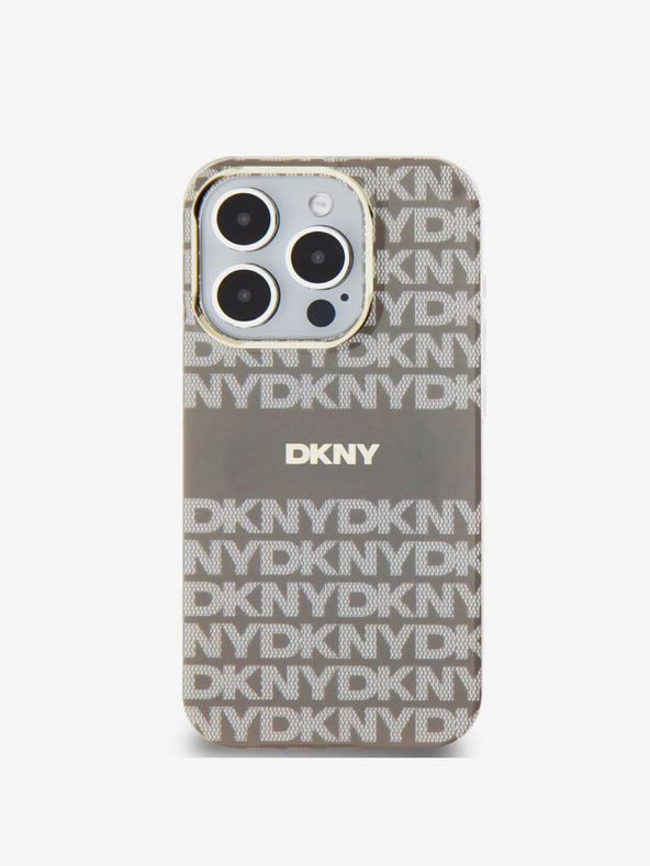 DKNY Zadný kryt PC/TPU Repeat Pattern Tonal Stripe Magsafe pre iPhone 15 Pro Max Beige DKNY