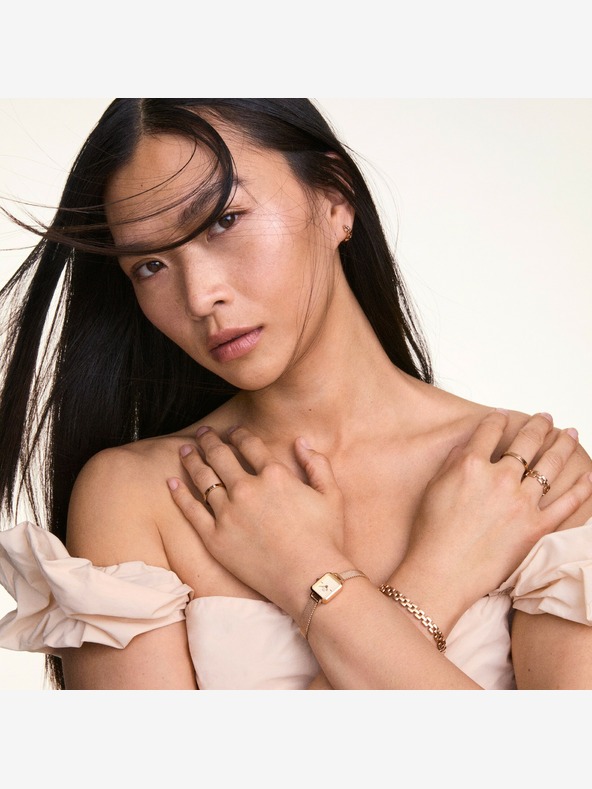 Daniel Wellington Dámske náušnice z ružovej ocele Daniel Wellington 3-Link