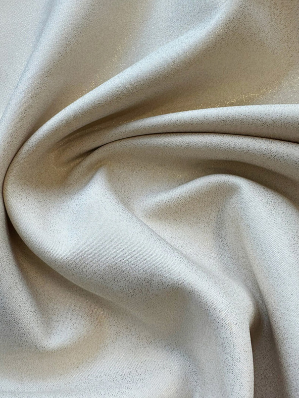 numoco Trapézové šaty s mašľou - béžové s trblietkami Numoco NEVA