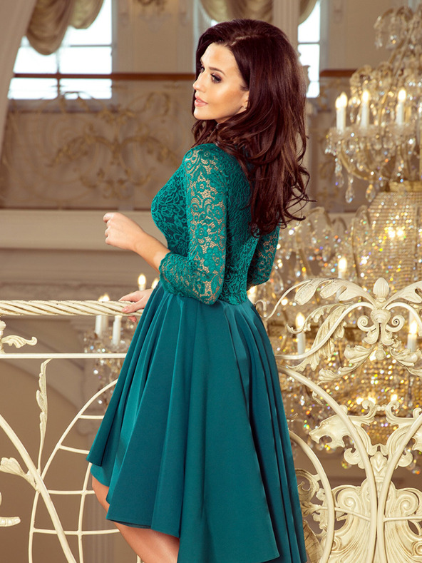 numoco Exkluzívne šaty s čipkou - zelené Numoco NICOLLE