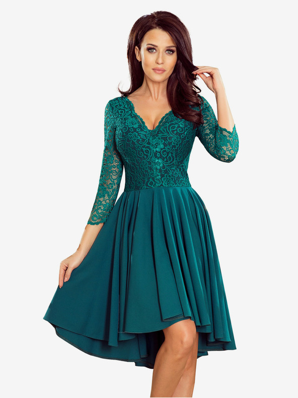 numoco Exkluzívne šaty s čipkou - zelené Numoco NICOLLE