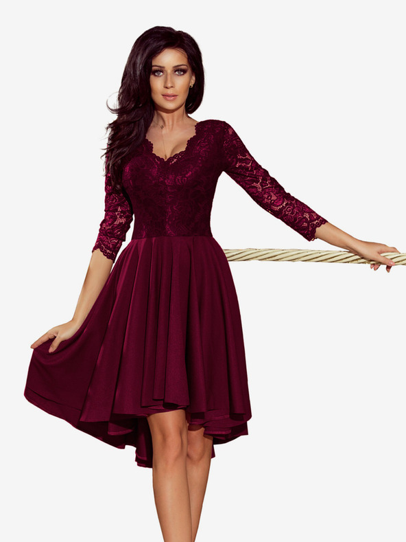 numoco Exkluzívne šaty s čipkou - slivka Numoco NICOLLE