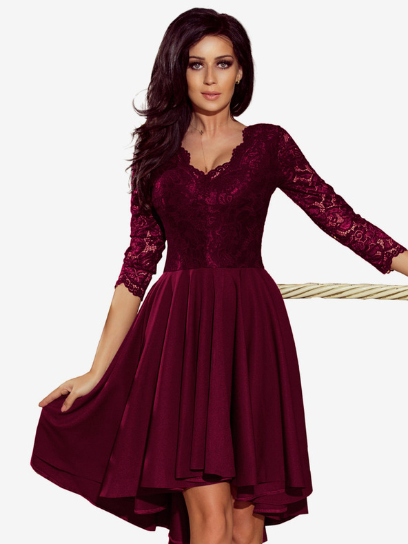 numoco Exkluzívne šaty s čipkou - slivka Numoco NICOLLE