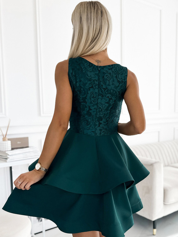 numoco Šaty s čipkou - zelené Numoco LAURA