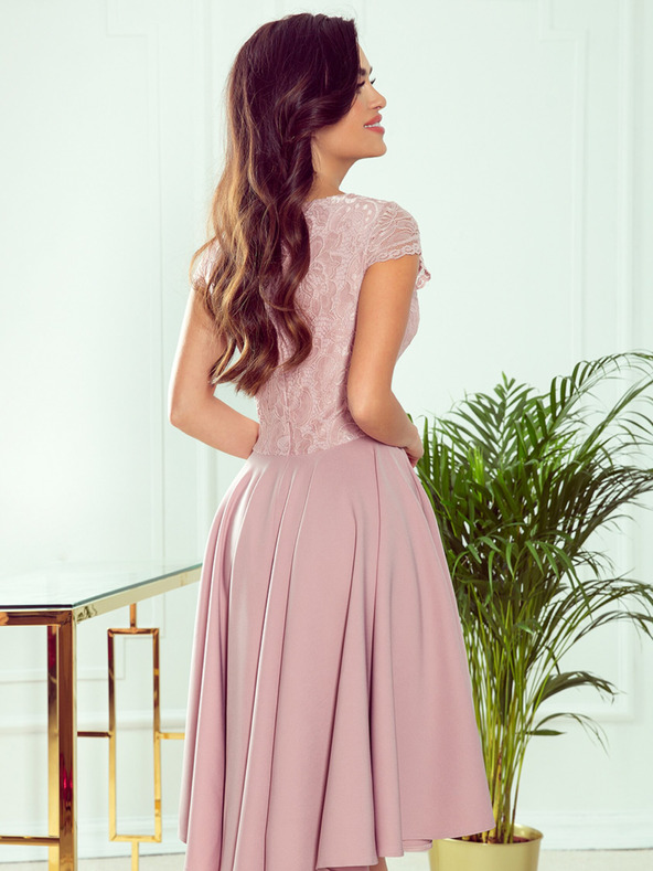 numoco Exkluzívne šaty s čipkou - ružové Numoco PATRICIA