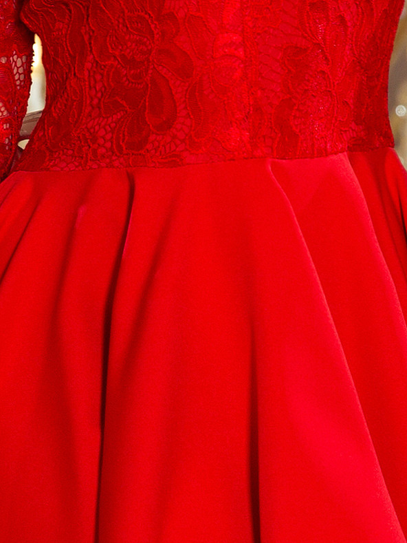 numoco Exkluzívne šaty s čipkou - červené Numoco NICOLLE