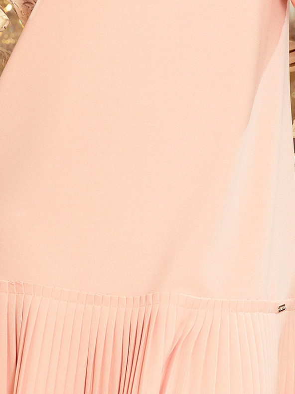 numoco Plisované pohodlné šaty - broskyňové Numoco LUCY