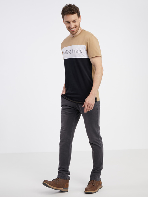 Sam 73 Čiernohnedé pánske tričko SAM 73 Seamus