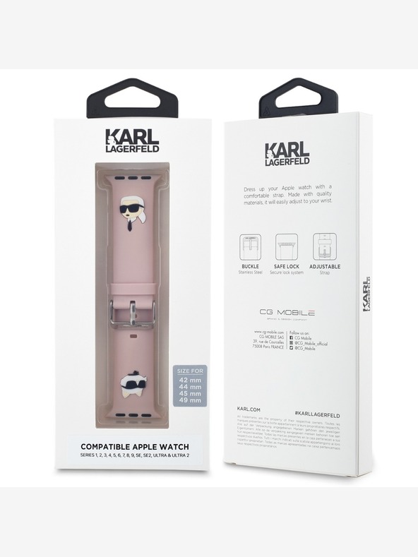Karl Lagerfeld Karl Lagerfeld Karl and Choupette Head NFT remienok pre Apple Watch 42/44/45/46/49 ružový