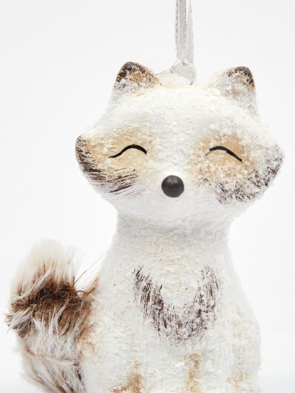 Kaemingk Biela vianočná dekorácia Kaemingk - líška