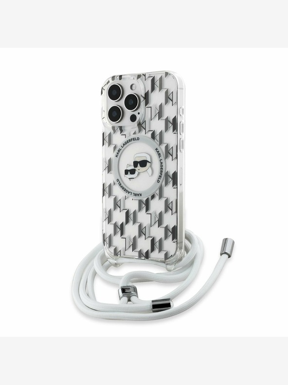 Karl Lagerfeld Karl Lagerfeld IML Monogram Crossbody K&CH Heads MagSafe zadný kryt pre iPhone 16 Pro transparentný