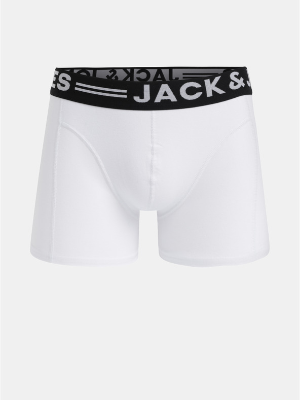 Jack & Jones Súprava troch bielych pánskych boxeriek Jack & Jones Sense